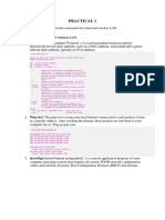 Practical 1 Aim:: Commands For Wired and Wireless LAN