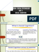 Ft305H-Social Psychology Unit 2 Social Cognition: Department of Management
