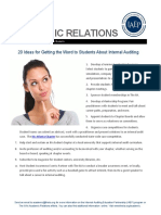 Academic Relations: 20 Ideas For Getting The Word To Students About Internal Auditing
