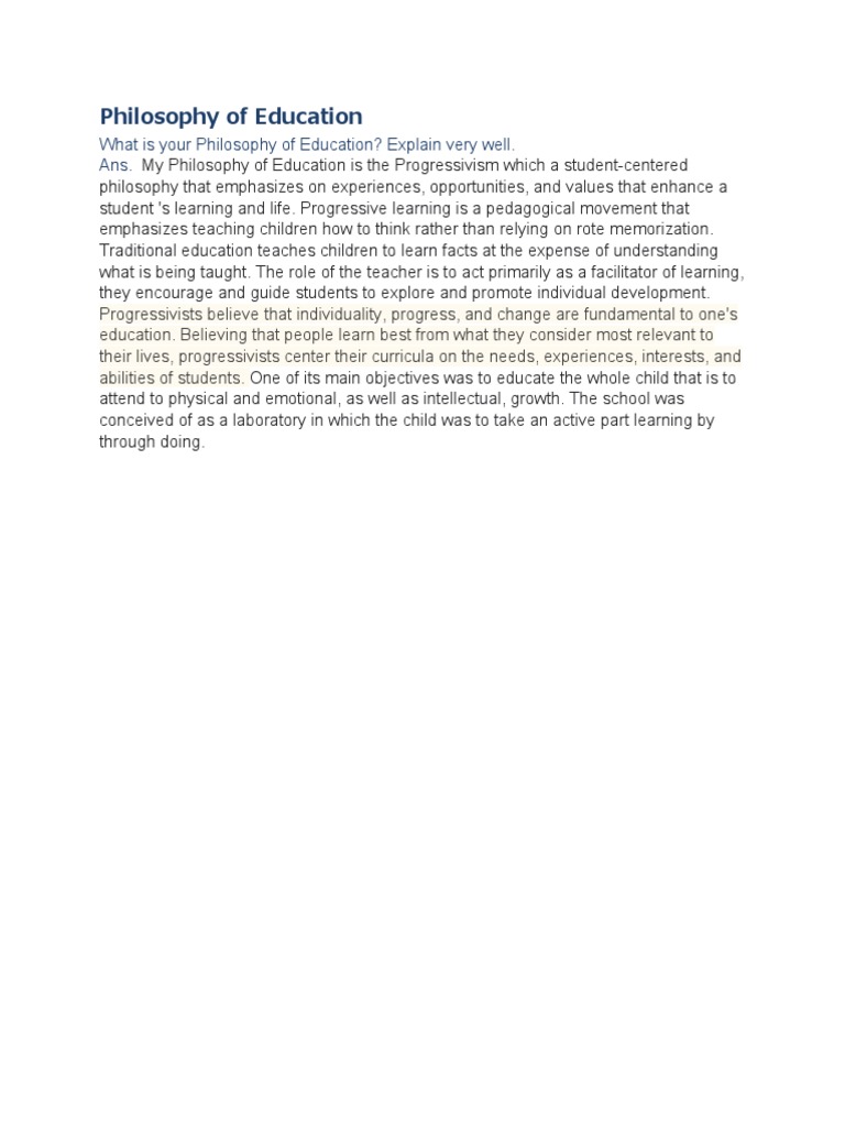 Philosophy of Education | PDF | Career & Growth | Science & Mathematics