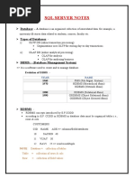 SQL Server Notes