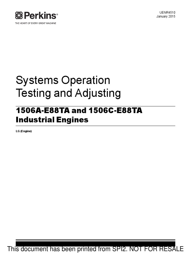 PERKINS 1506 System Testing & Adjusting Ok | PDF | Fuel Injection | Pump