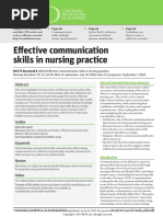 Effective Communication Skills in Nursing Practice: Continuing Professional Development