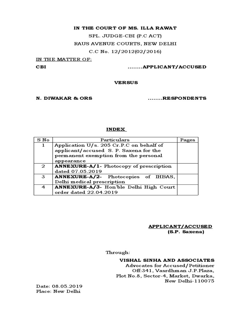CBI - Exemption 205 CR - PC | PDF | Common Law | Government
