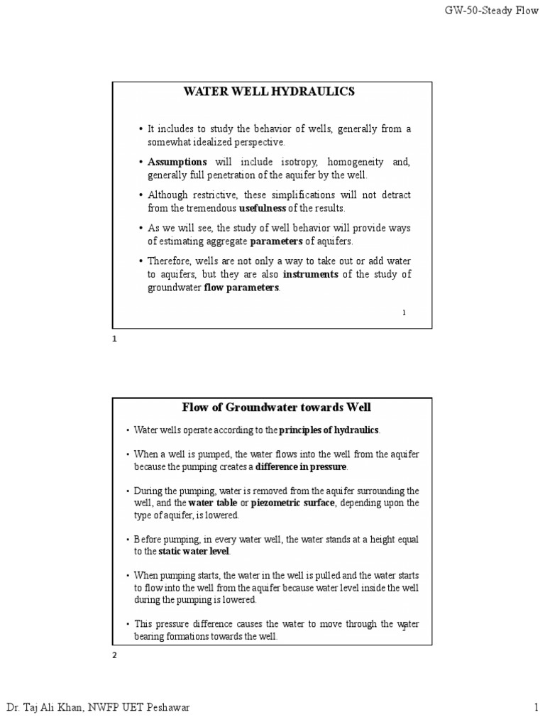 Groundwater Well Hydraulics Guide | PDF | Aquifer | Groundwater