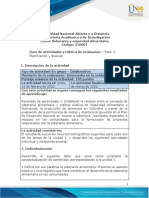 Guía de Actividades y Rúbrica de Evaluación - Unidad 1 - Fase 2 - Planificación y Decisión