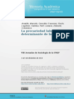 Amable Et Al. La Precariedad Laboral Como Determinante de La Salud