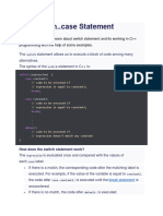 C++ Switch..case Statement