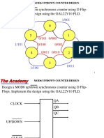 Design A MOD6 Up/down Synchronous Counter Using D Flip-Flops. Implement The Design Using The GAL22V10 PLD