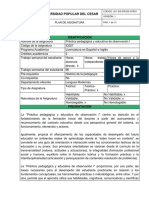 Plan de Asignatura Práctica Pedagógica y Educativa de Observación I (ID207)