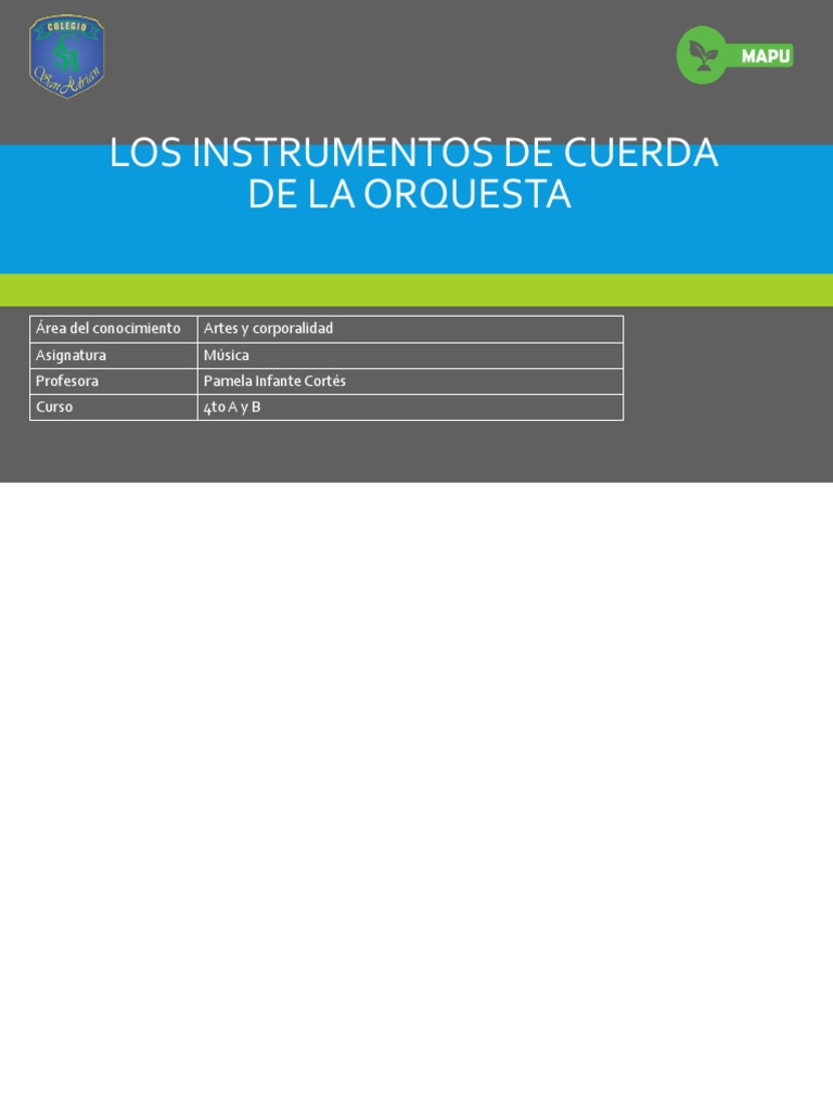 Instrumentos de Cuerda en la Orquesta | PDF | Violonchelo | Violín