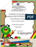 Portfolio of Our Reading Program in MATHEMATHICS 5: "Five Words A Week"