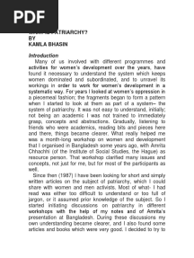 Kamla Bhasin - What Is Patriarchy