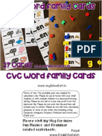CVC word family cards for phonics practice