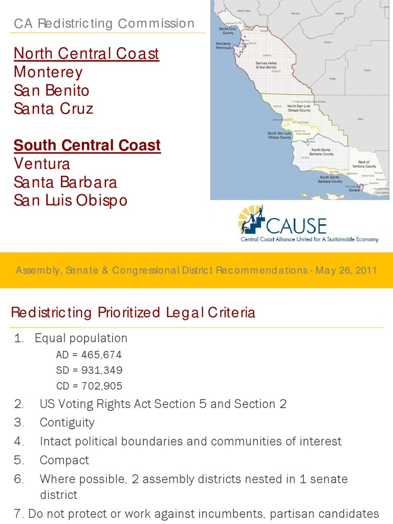 CA Redistricting: Central Coast Districts | PDF | The United States