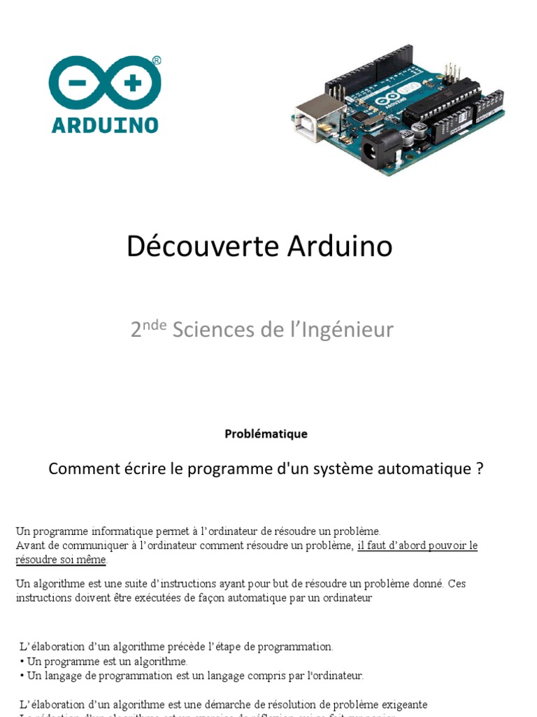 Introduction à la programmation Arduino | PDF | Programmation ...