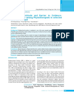 Knowledge, Attitude and Barrier To Evidence-Based Practice Among Physiotherapists in Selected Districts of Nepal