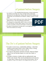 The Do's of Patient Before Surgery