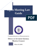 Massachusetts Attorney General's Open Meeting Law Guide