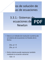 Métodos de Solución de Ecuaciones - Sistemas de Ecuaciones de Newton