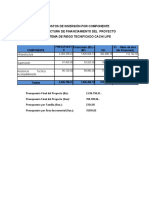 Costos de Inversion Por Componente