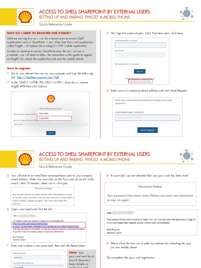 Setting Up PingID for SharePoint Access | PDF | Mobile App | Password