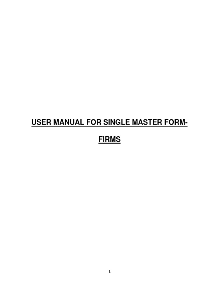 FIRMS User Manual for Single Master Form | PDF | Stocks | American ...