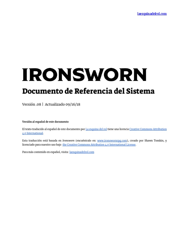 Ironsworn SRD Es PDF