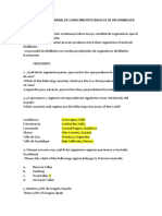 Cuestionario General de Conocimientos Basicos de Un Sommelier