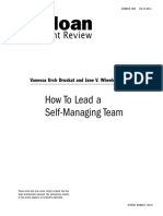 How to lead a self managing team
