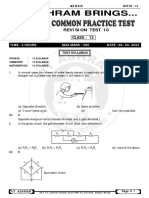 Iit Ashram Brings... Jee Main Online: Revision Test 10 Class: 12