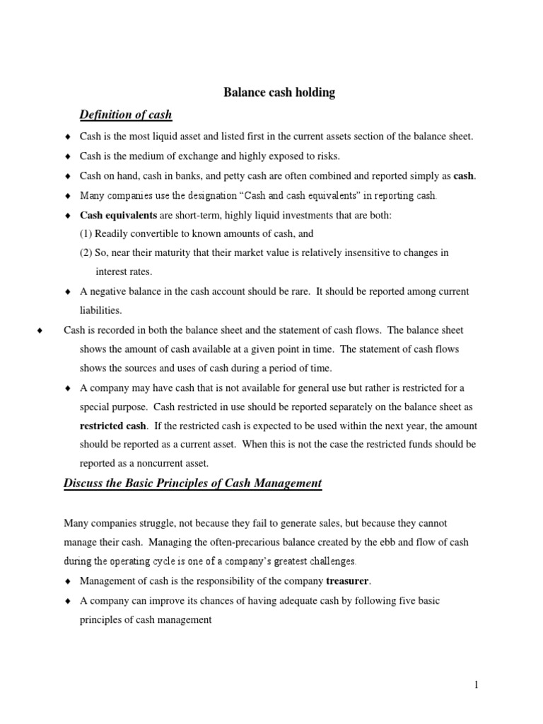 Cash Management and Control Principles | PDF | Cheque | Market Liquidity