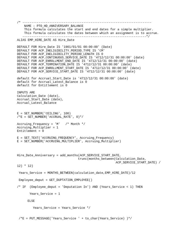 Accrual Formula | PDF | Accrual | Computer Programming