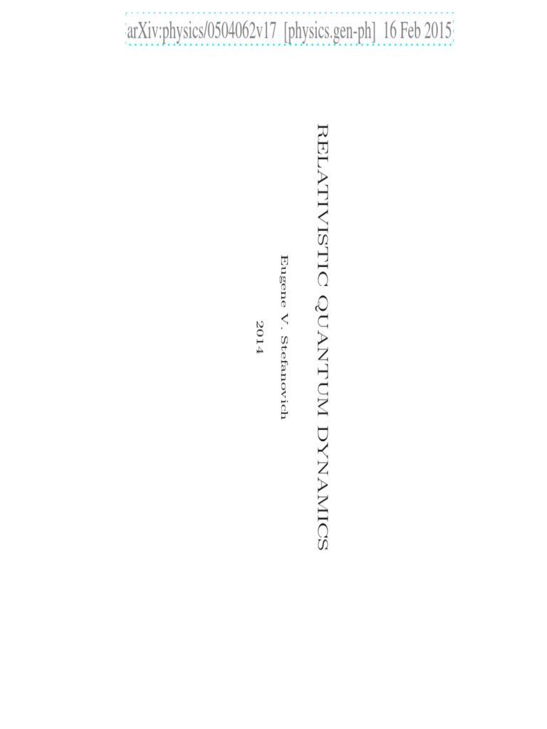 Relativistic Quantum Mechanics | PDF | Quantum Electrodynamics ...