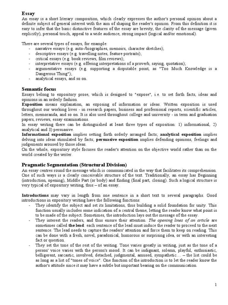 Essay. Points For Analysis | PDF | Essays | Deductive Reasoning