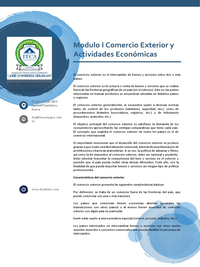 Modulo I Comercio Exterior | PDF | Comercio | El comercio internacional