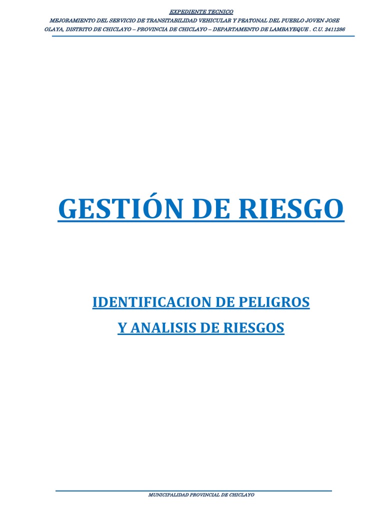 Gestión de Riesgos en Chiclayo 2023 | PDF | Riesgo | Precipitación