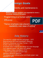 Reliability-Focused Design Goals of the Ada Programming Language