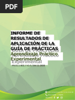 Informe de Resultados de Aplicación de La Guía de Prácticas: Aprendizaje Práctico Experimental