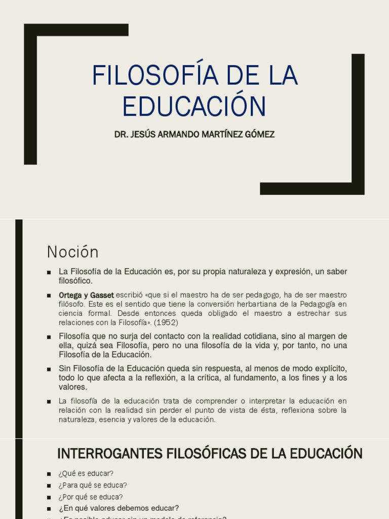 Fundamentos de la Filosofía Educativa | PDF | Carné de identidad ...
