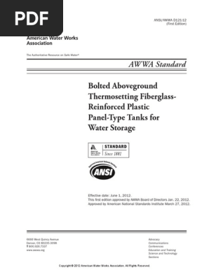 Bolted Aboveground Thermosetting Fiberglass-Reinforced Plastic