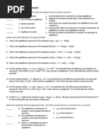 Chemical Equilibrium Worksheet