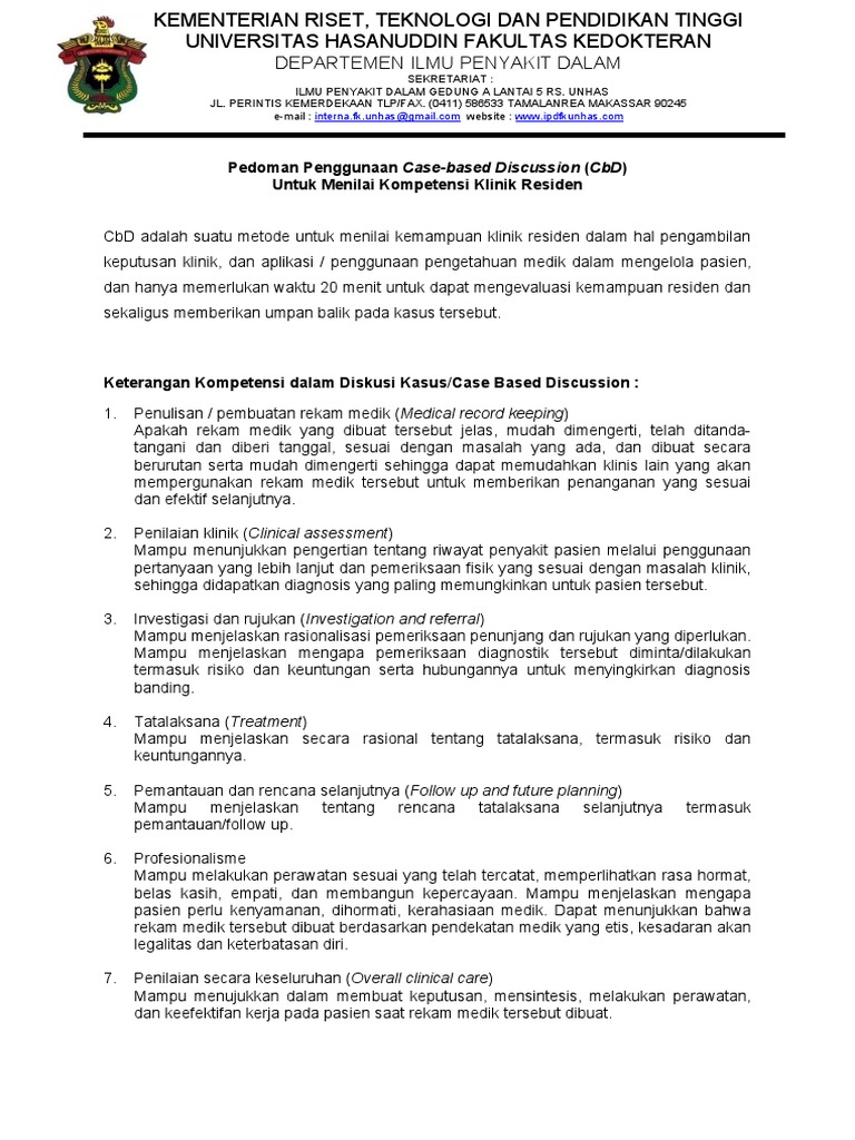 Pedoman Case-based Discussion Residen | PDF | Pengembangan Diri ...