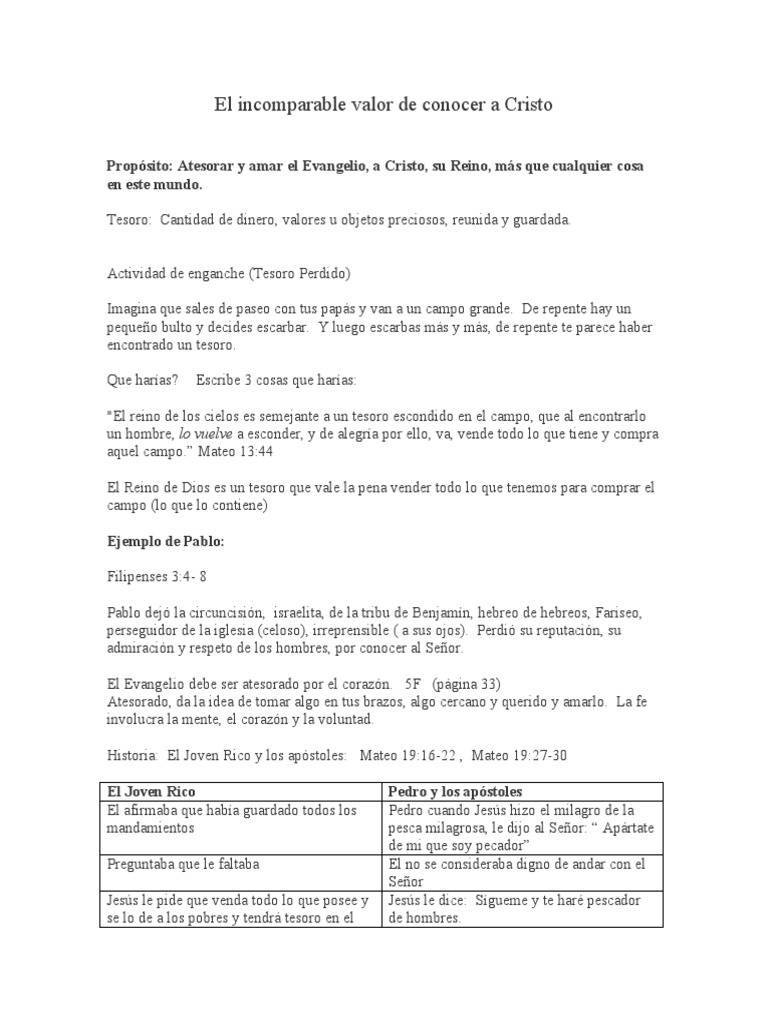 El Incomparable Valor de Conocer A Cristo | PDF