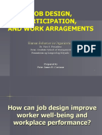 Job Design Participation and Work Arragement