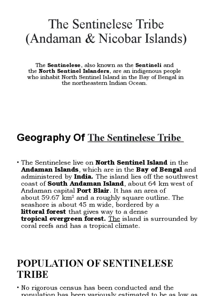 The Sentinelese Tribe (Andaman & Nicobar Islands | PDF