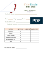 Examen trimestral bloque II