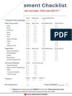 Placement Checklist: "It's Never Too Late. YOU Can DO IT! "