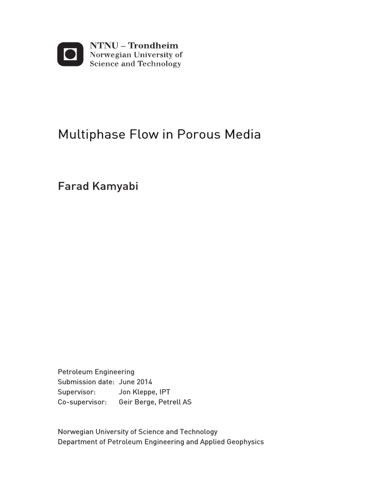 Multiphase Flow in Porous Media | PDF | Viscosity | Fluid Dynamics