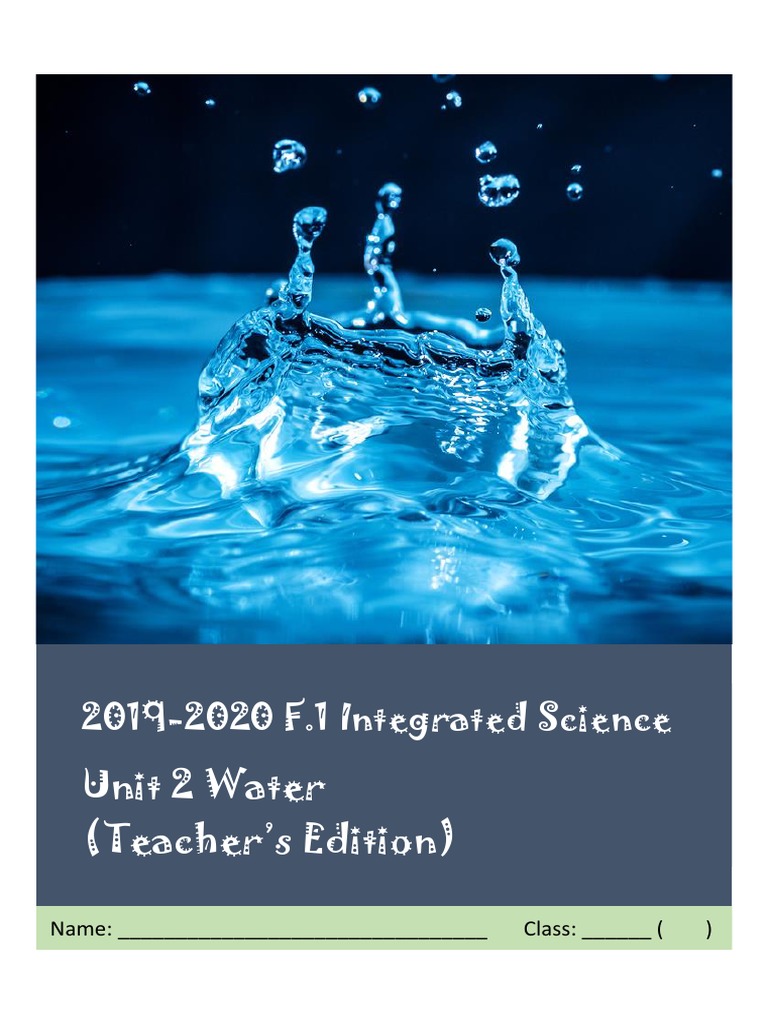 SPC F1 IS Unit 2 Water - TeacherEd | PDF | Distillation | Water ...